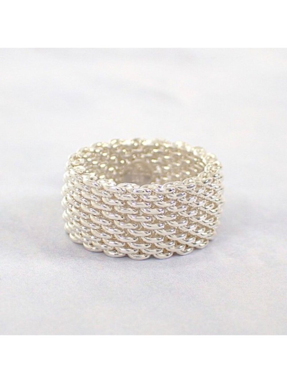 Tiffany & Co Somerset Ring Sil 925 Sterling Silver Mesh